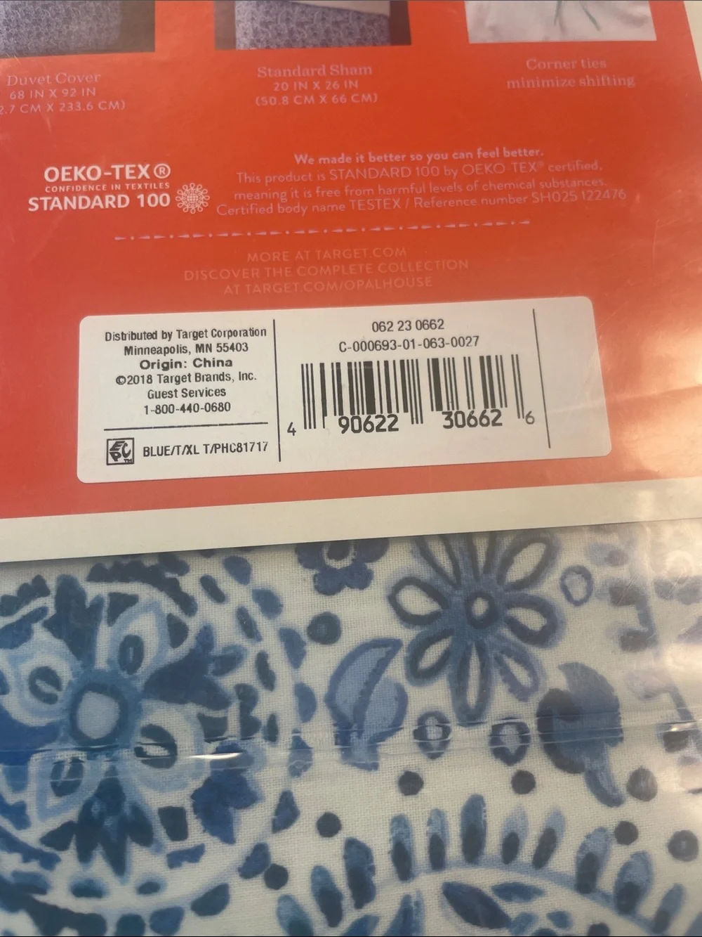 Opalhouse Blue and White Paisley Duvet Cover Set w/Sham Twin XL New in Package